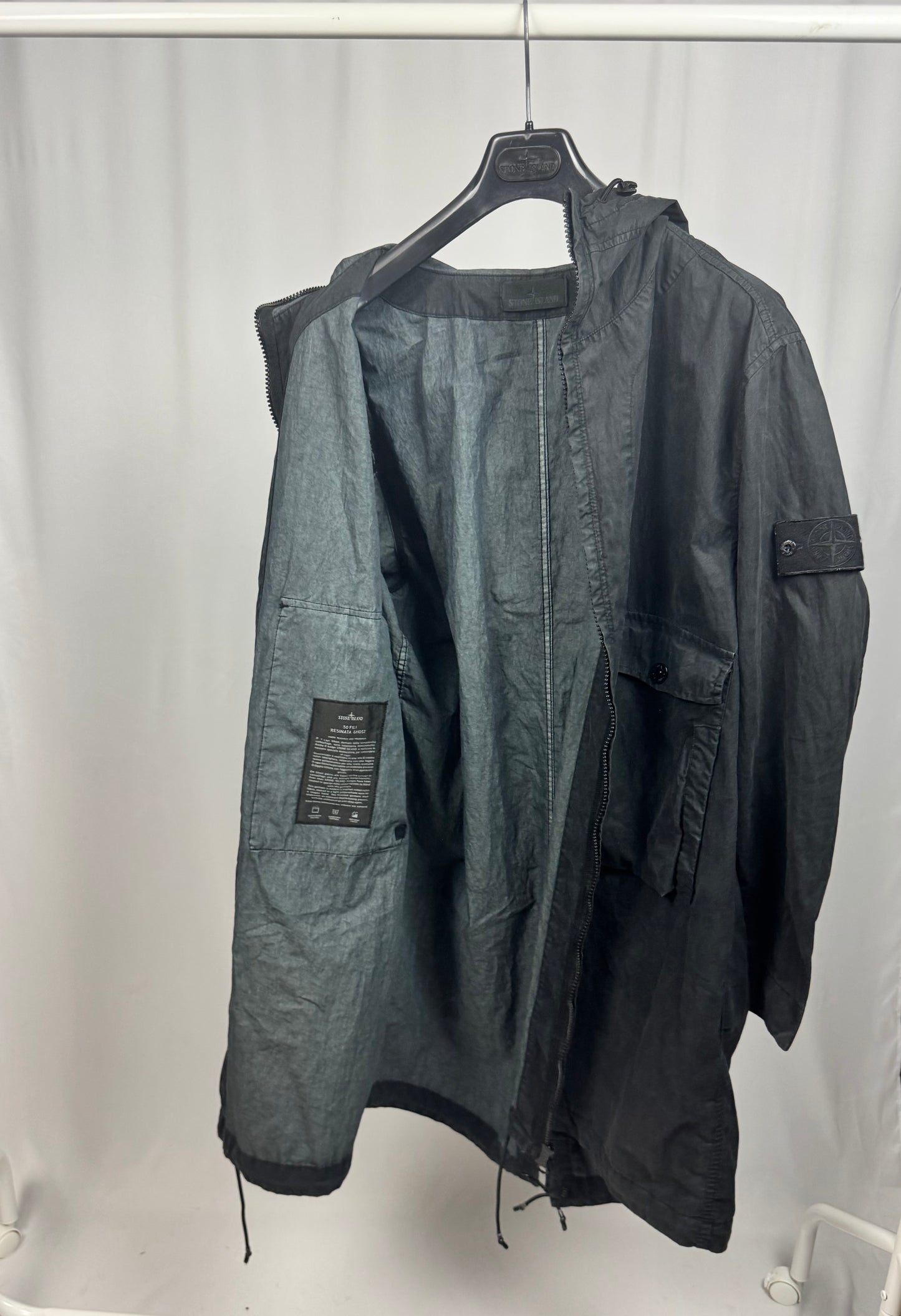 Stone Island 50 Fili Resinata Ghost Parka (Black)