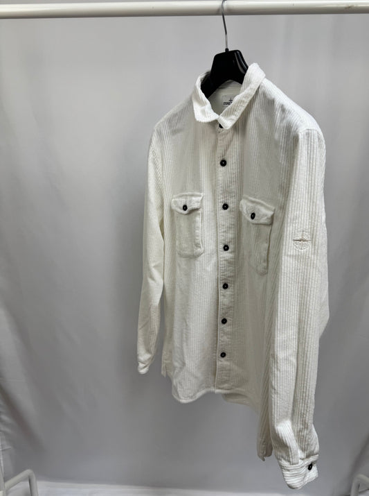 Stone Island Corduroy Pocket Overshirt (White)
