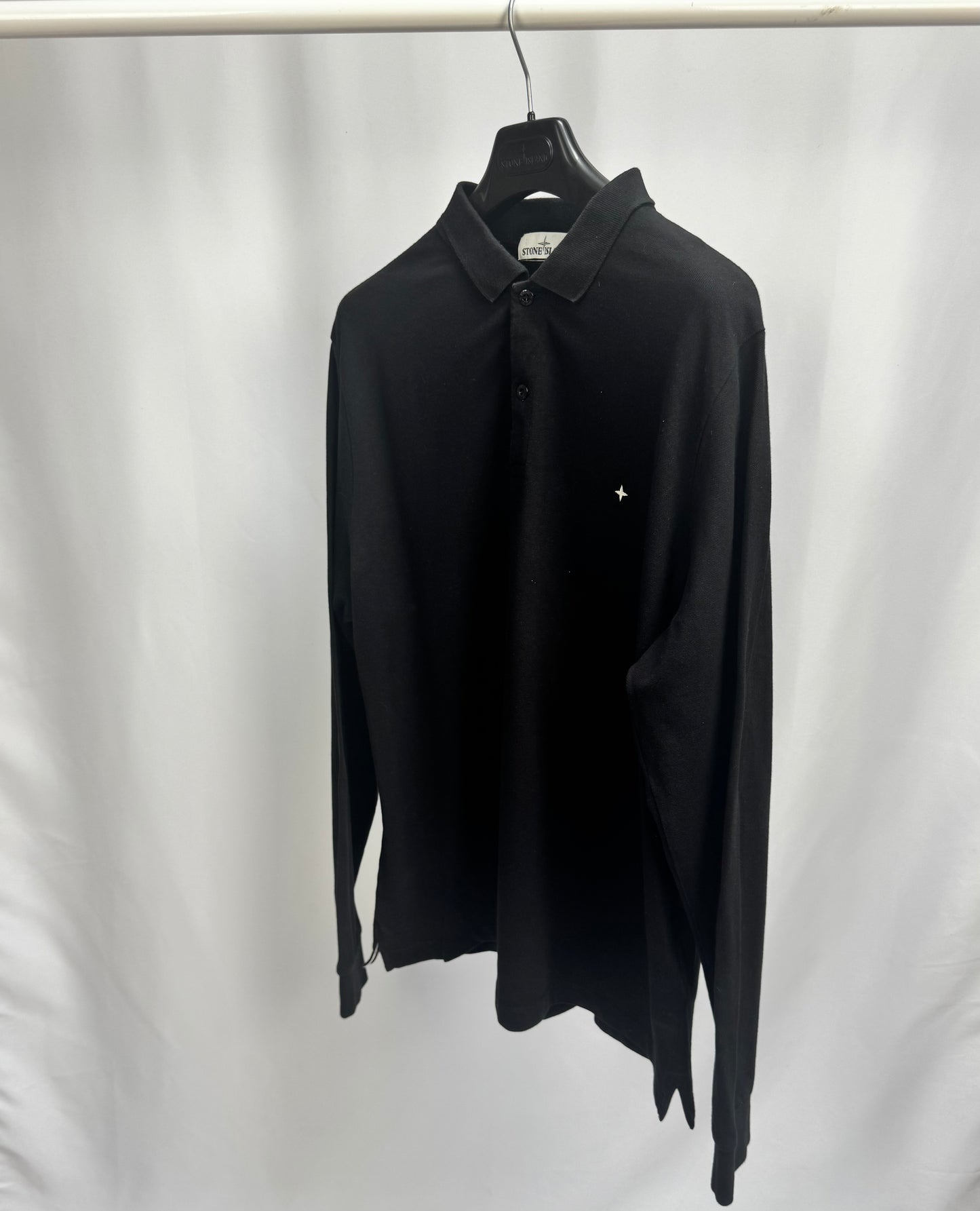 Stone Island Stellina Long Sleeve Polo (Black)