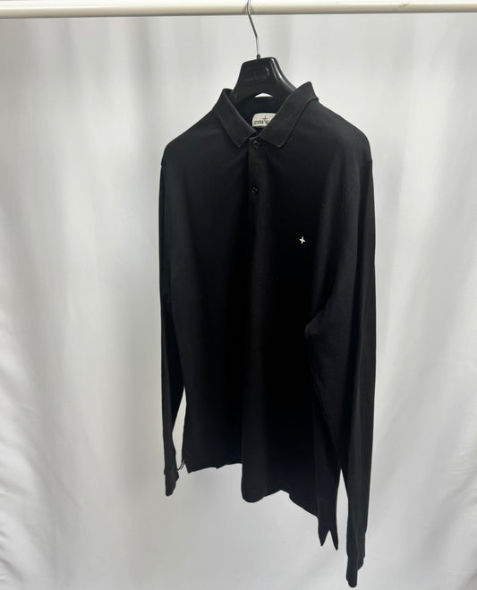 Stone Island Stellina Long Sleeve Polo (Black)