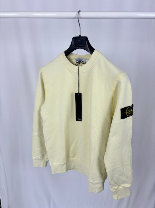 Stone Island Brushed Cotton Crewneck Sweatshirt (Butter)