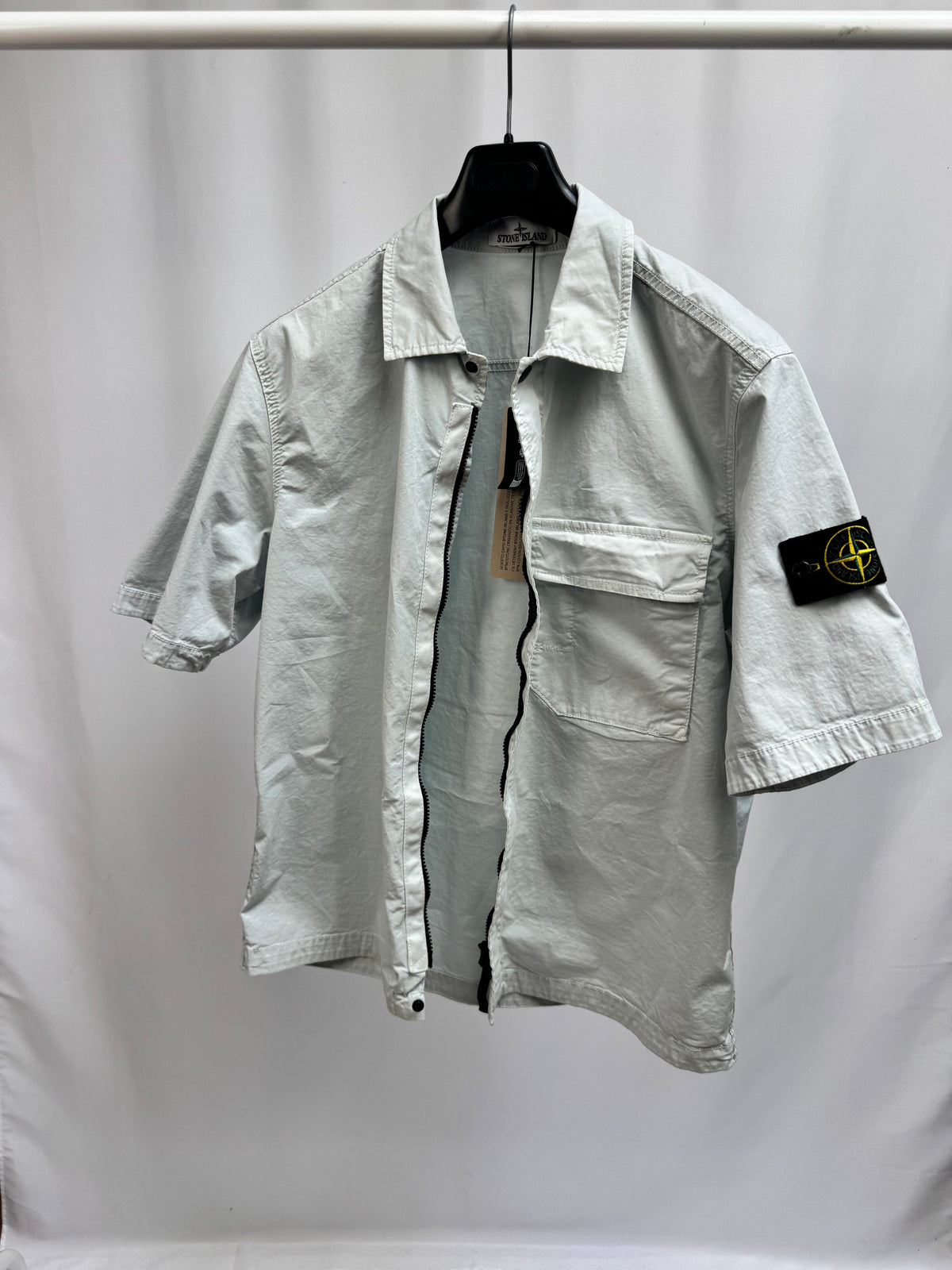 Stone Island Short Sleeve Shirt (Light Blue)