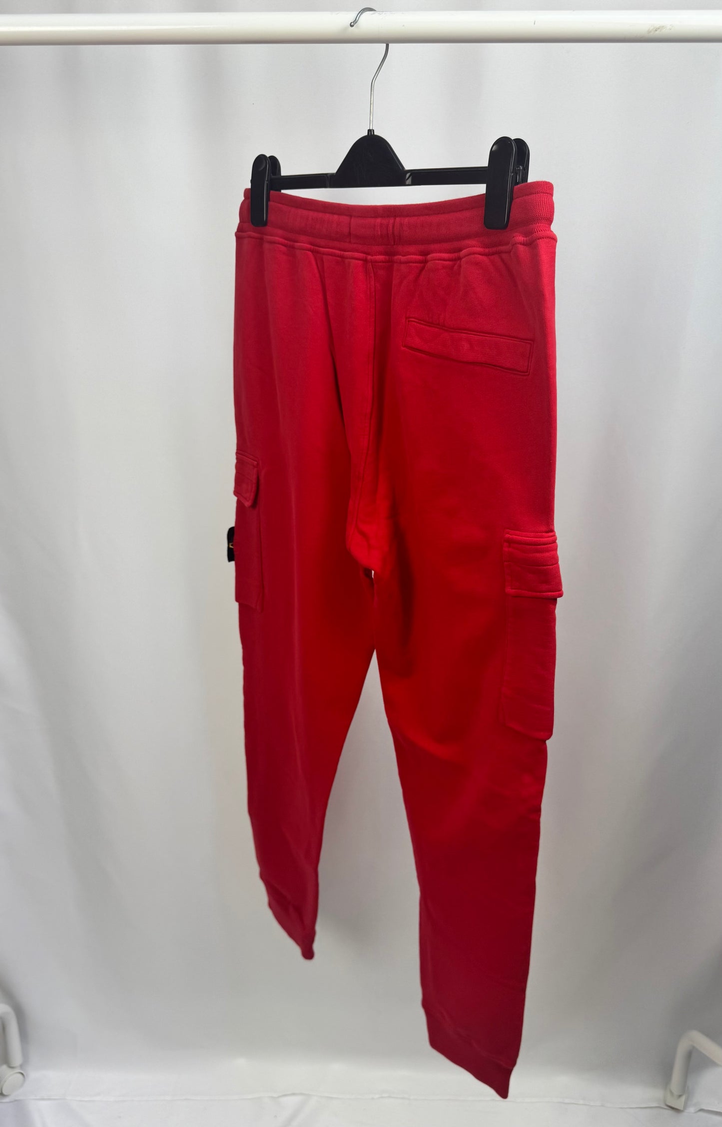 Stone Island Brushed Cotton Fleeced Bottoms Double Pocket (Red)
