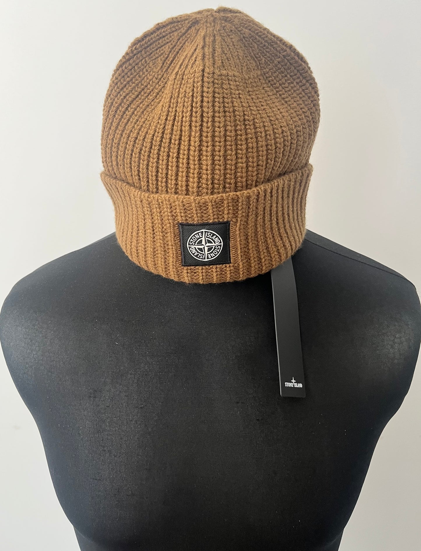 Stone Island Patch Logo Beanie (Tobacco)