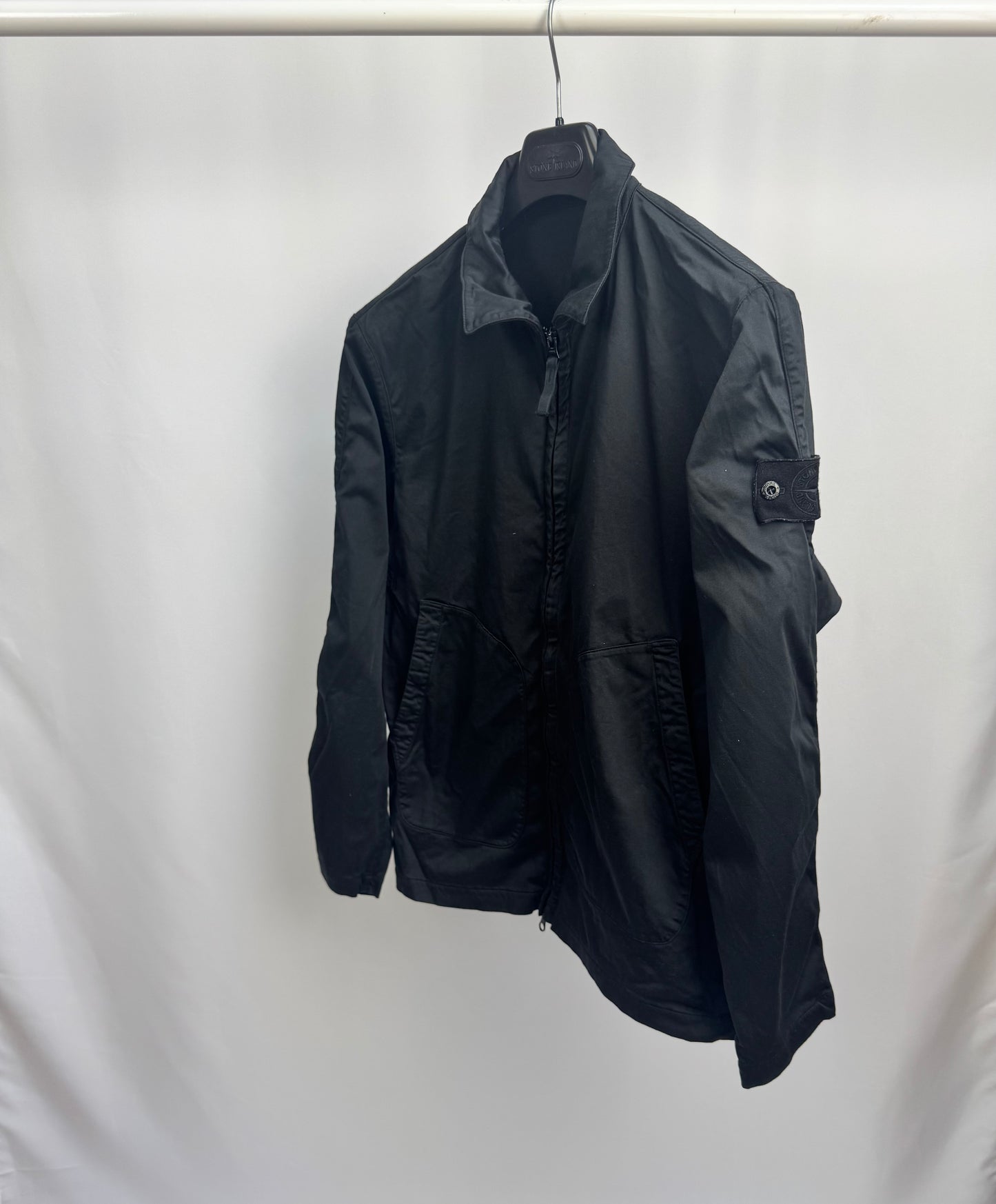 Stone Island Ghost Stretch Cotton Overshirt (Black)