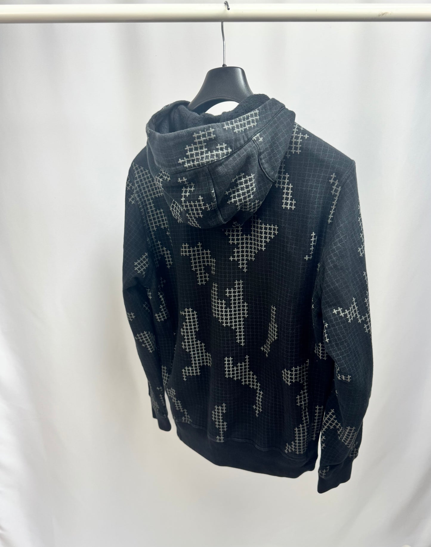 Stone Island Grid Check Cotton Hoodie (Camo)