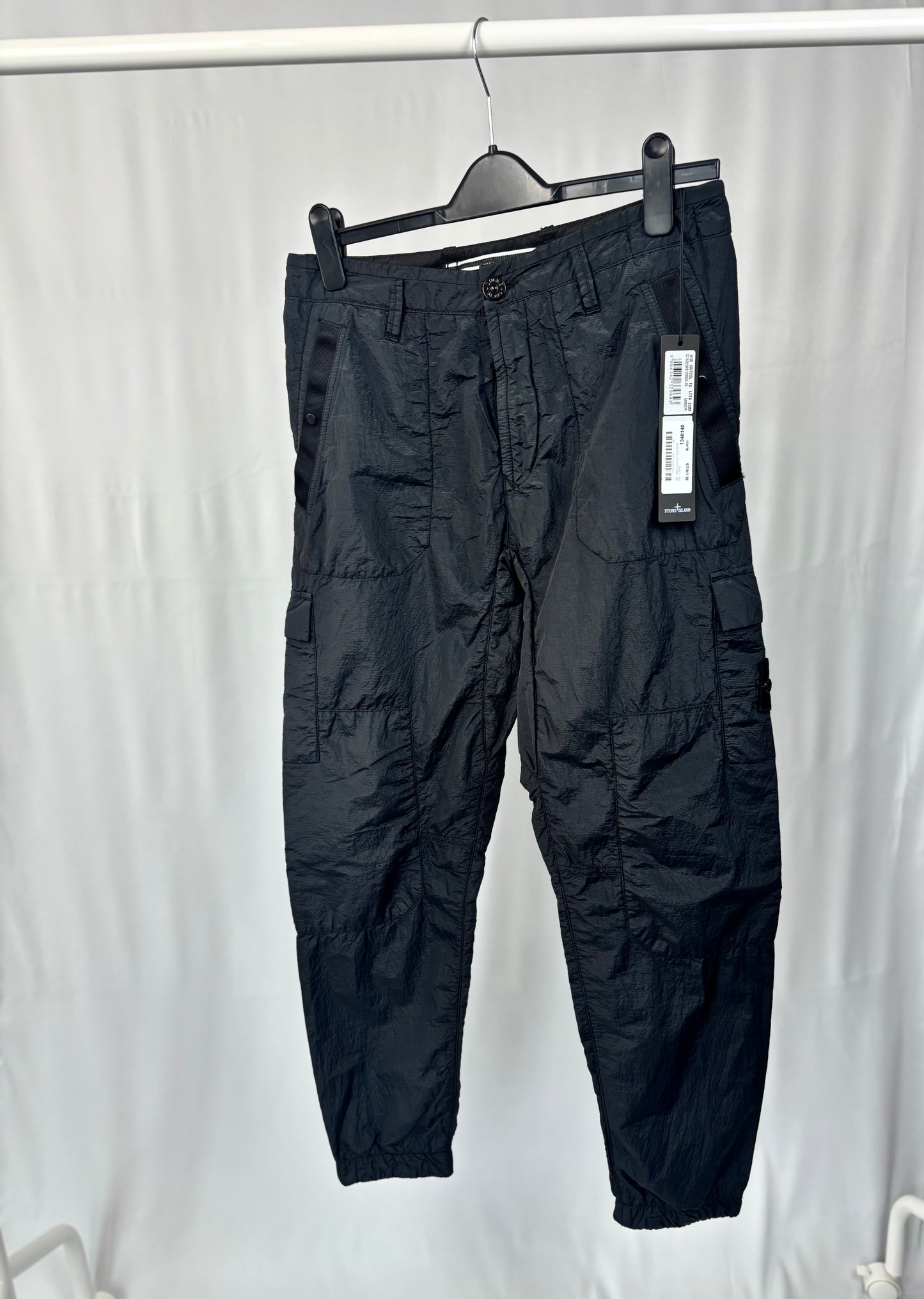 Stone Island Seersucker Cargo Pants (Black)