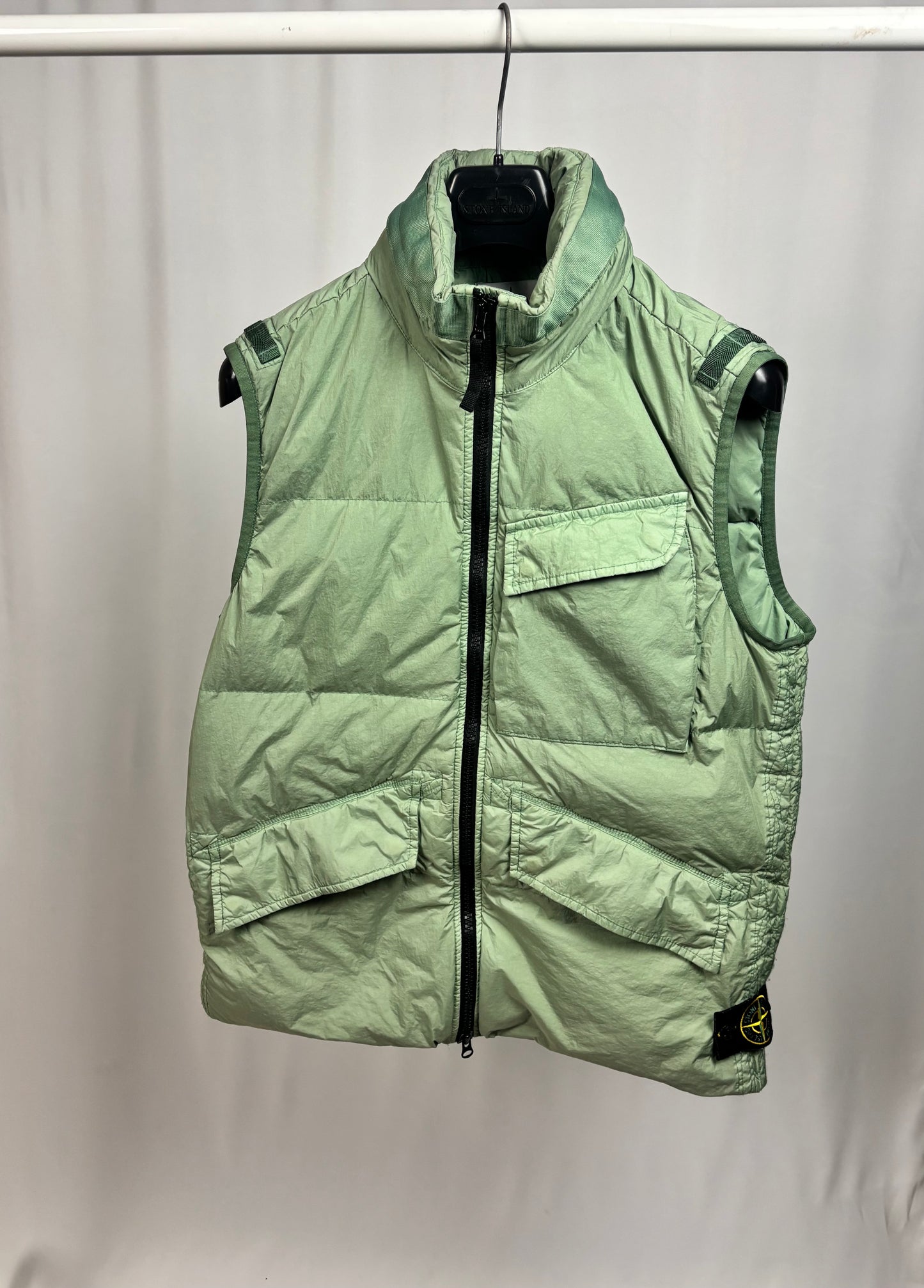 Stone Island Garment Dyed Crinkle Reps R-NY Down Gilet (Sage)