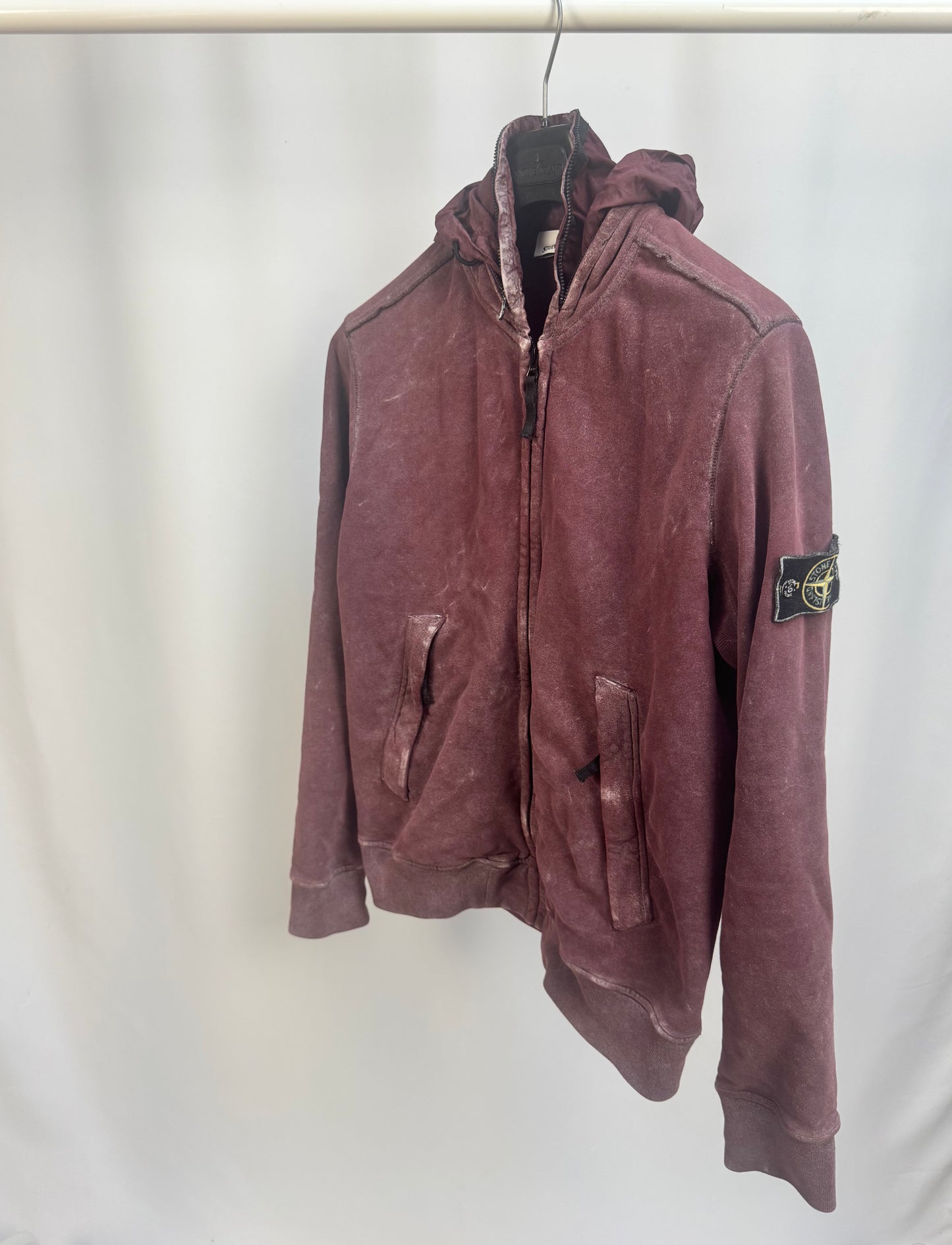 Stone Island Zip Up Frost Sweatshirt (Red)