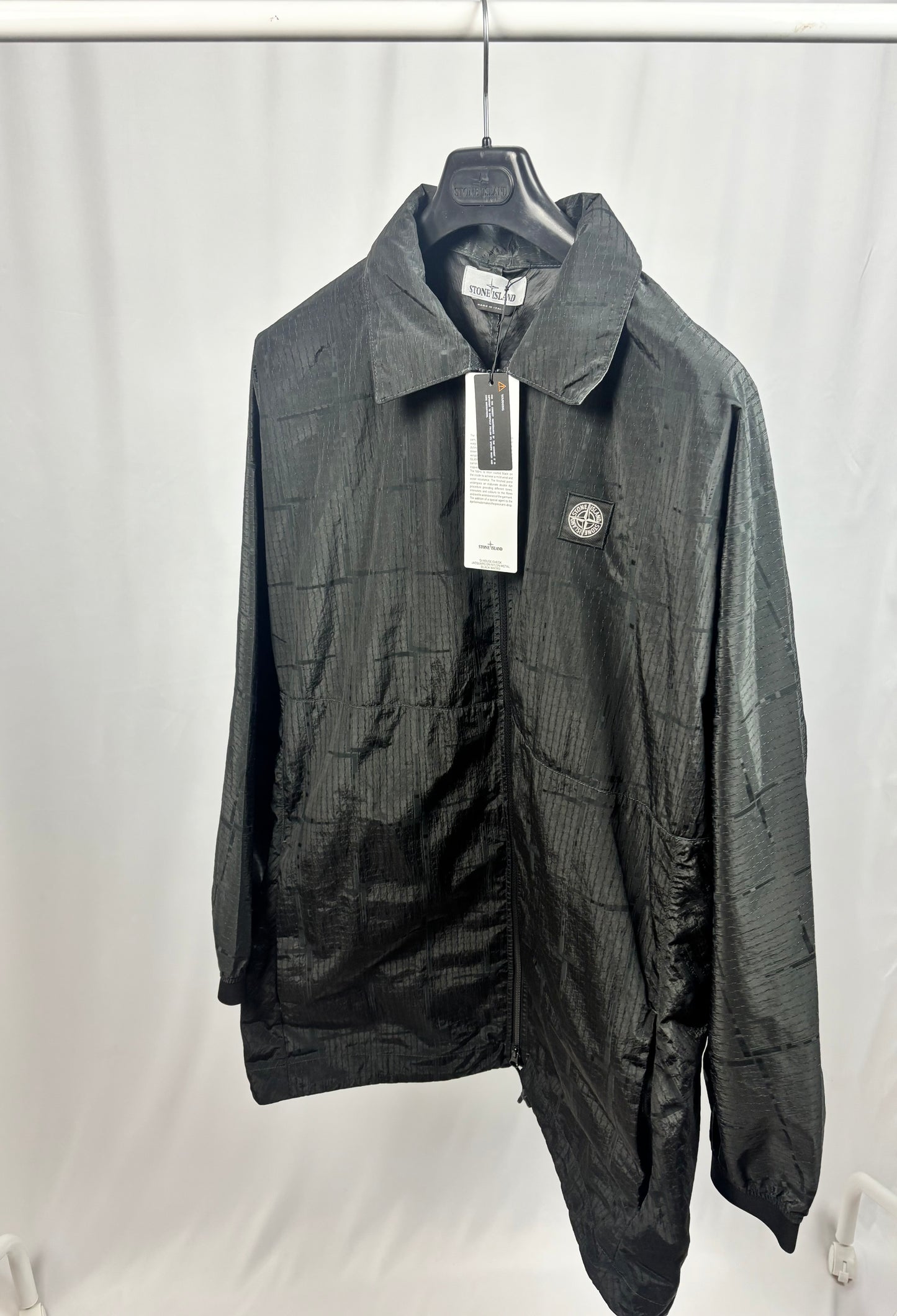 Stone Island House Check Jacquard On Nylon Watro (Black)
