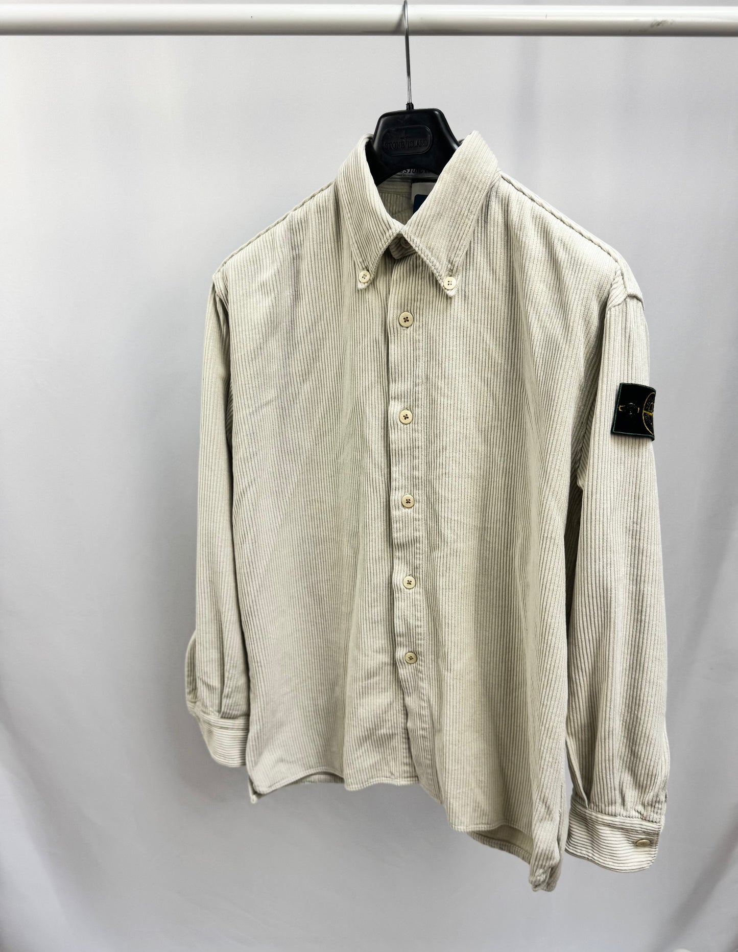 Stone Island Corduroy Button Up (Off White)