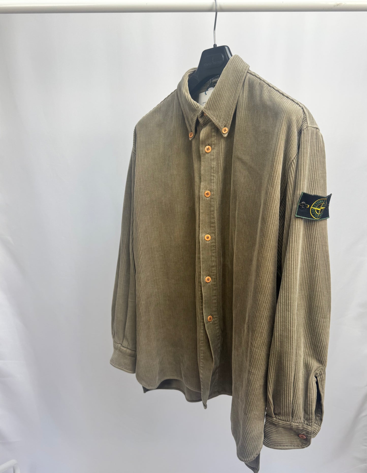 Stone Island Corduroy Button Up (Olive)
