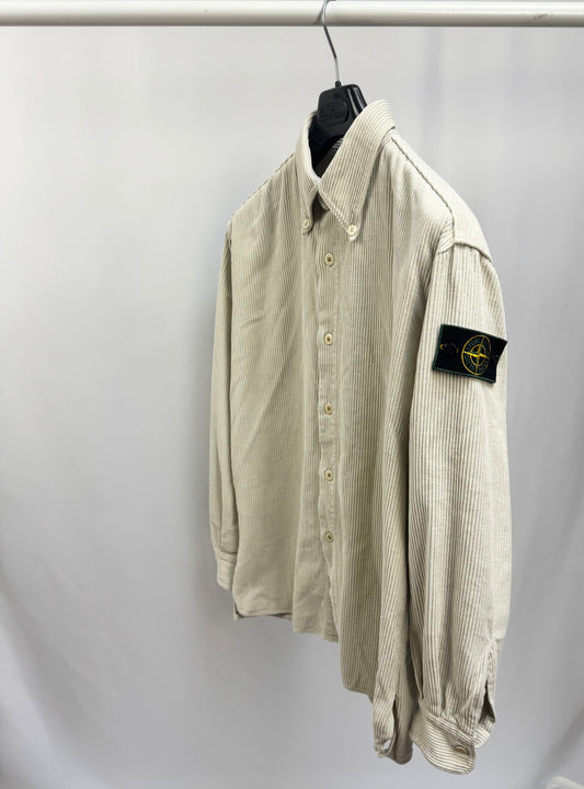 Stone Island Corduroy Button Up (Off White)