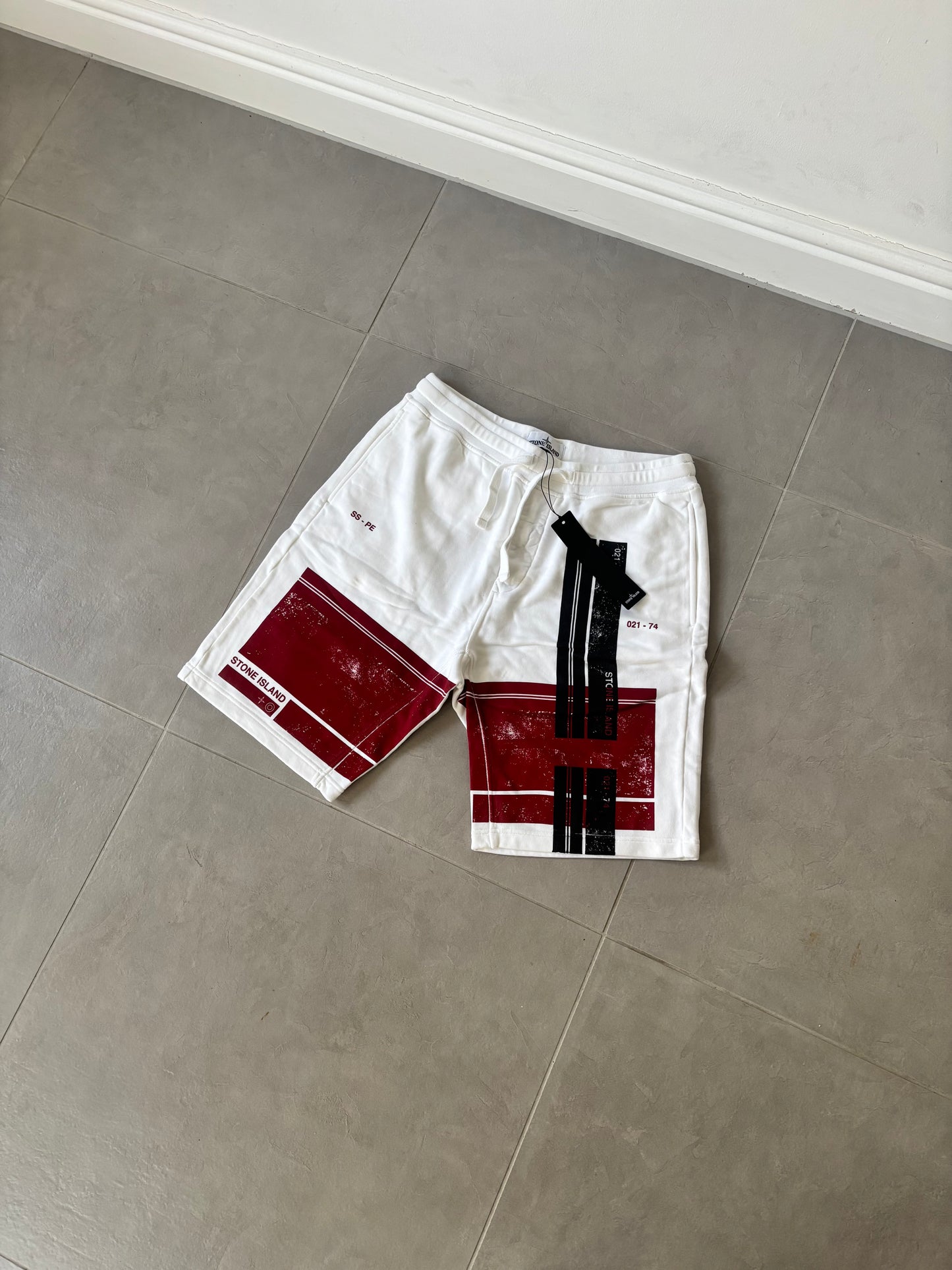 Stone Island Graphic Bermuda Shorts (White)