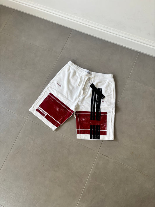 Stone Island Graphic Bermuda Shorts (White)