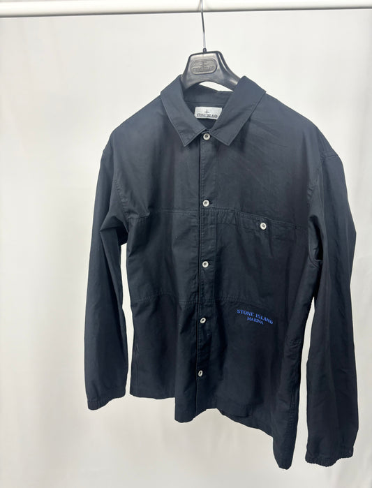 Stone Island Marina Cotton Canvas Overshirt (Navy)