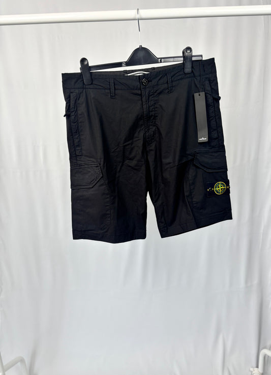Stone Island Paracadute Cargo Shorts (Black)