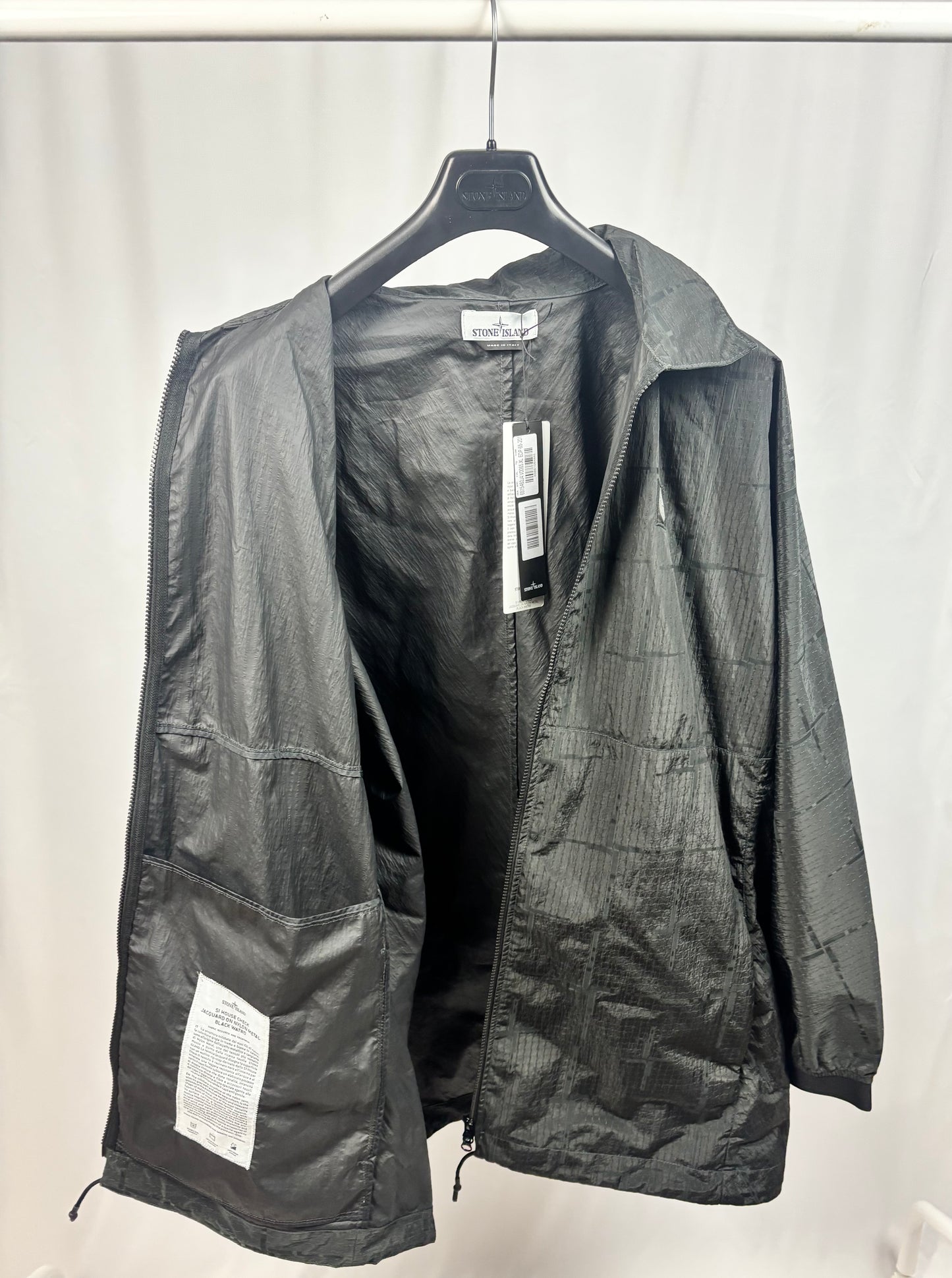 Stone Island House Check Jacquard On Nylon Watro (Black)