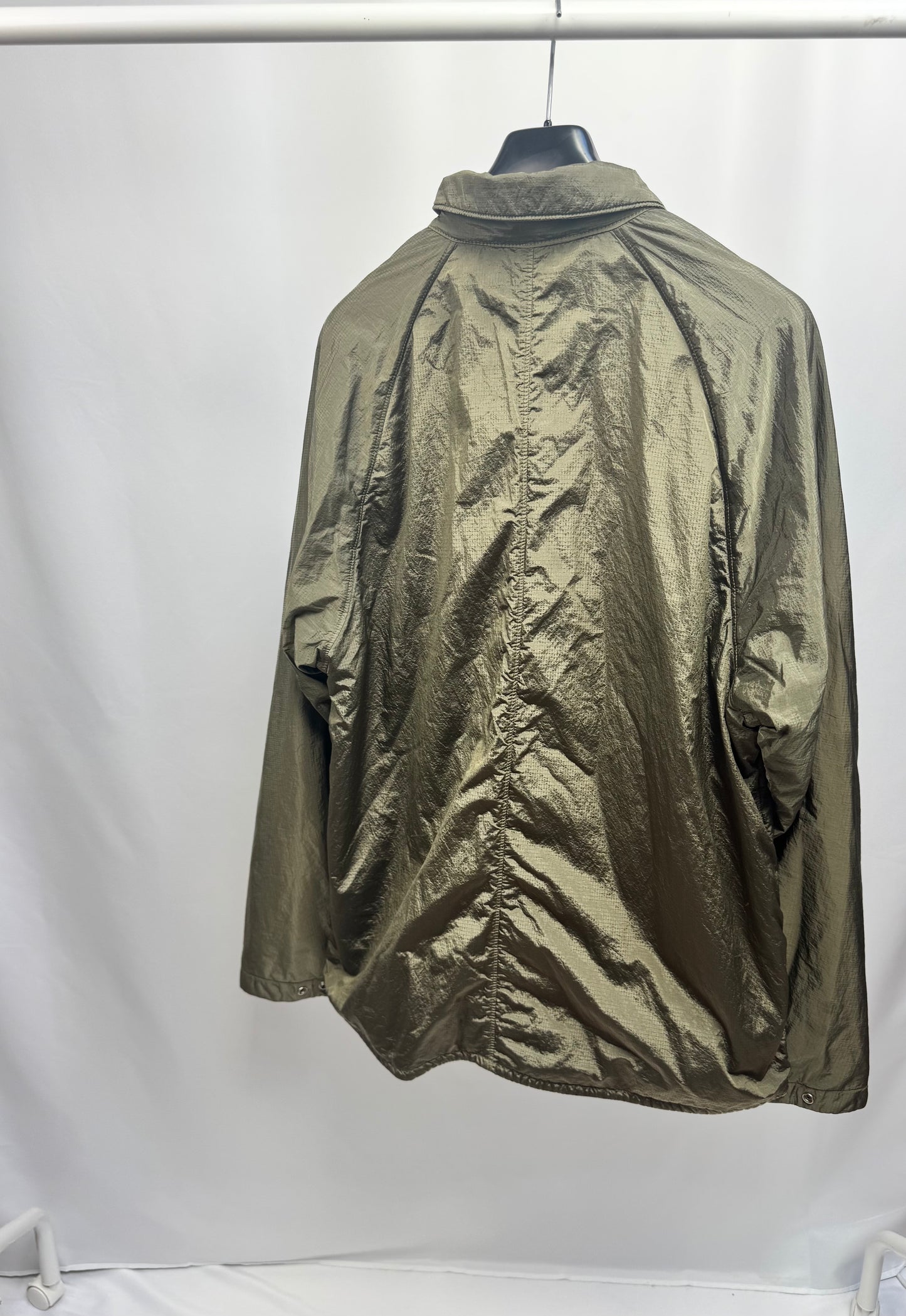 Stone Island Nylon Metal Ripstop Patch Logo Overshirt (Green)