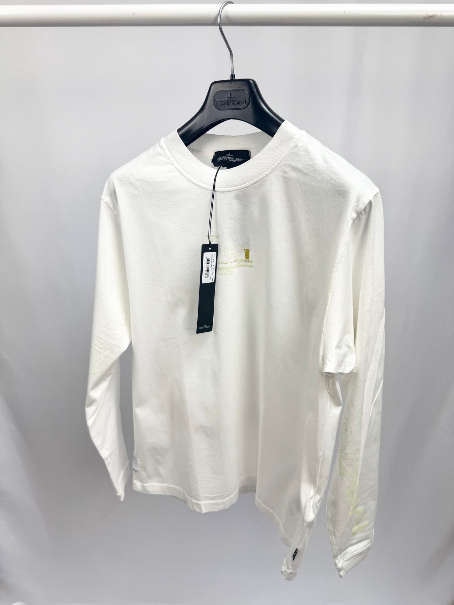 Stone Island Shadow Project Graphic T-Shirt Long Sleeve (White)