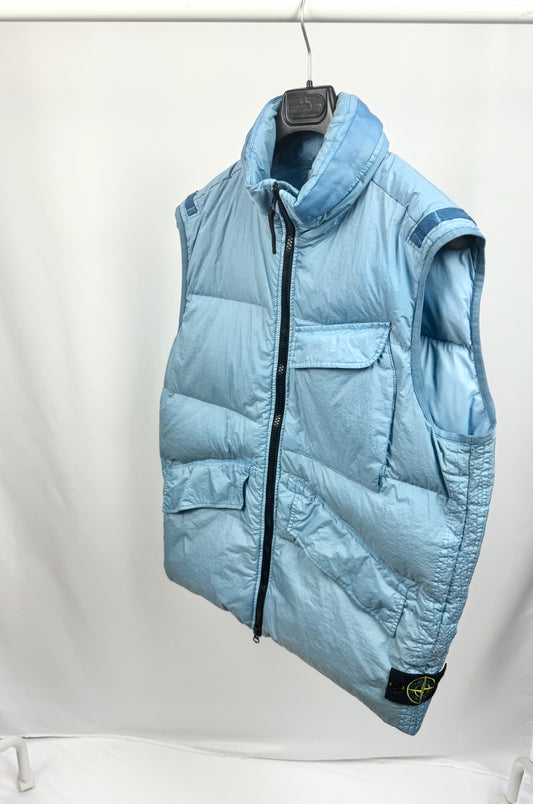 Stone Island Garment Dyed Crinkle Reps R-NY Down Gilet (Light Blue)