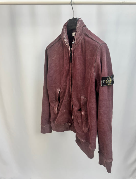 Stone Island Zip Up Frost Sweatshirt (Red)