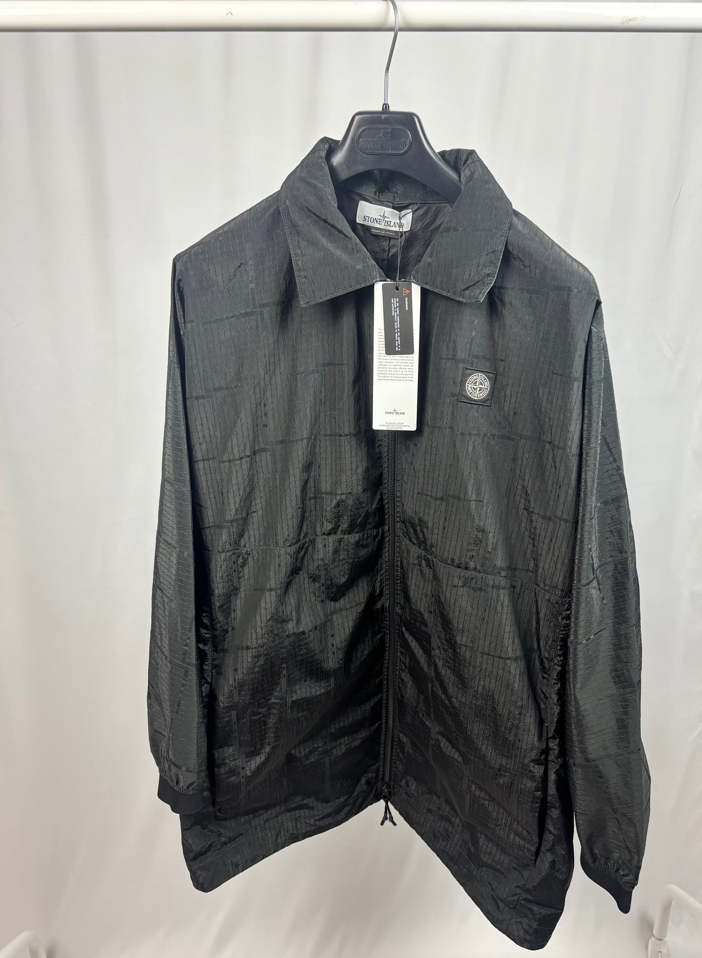 Stone Island House Check Jacquard On Nylon Watro (Black)