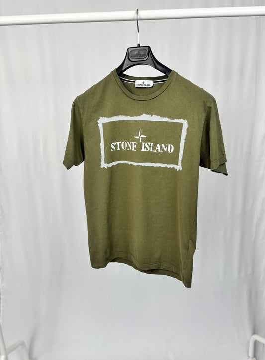 Stone Island Stencil One Print T-Shirt (Olive)