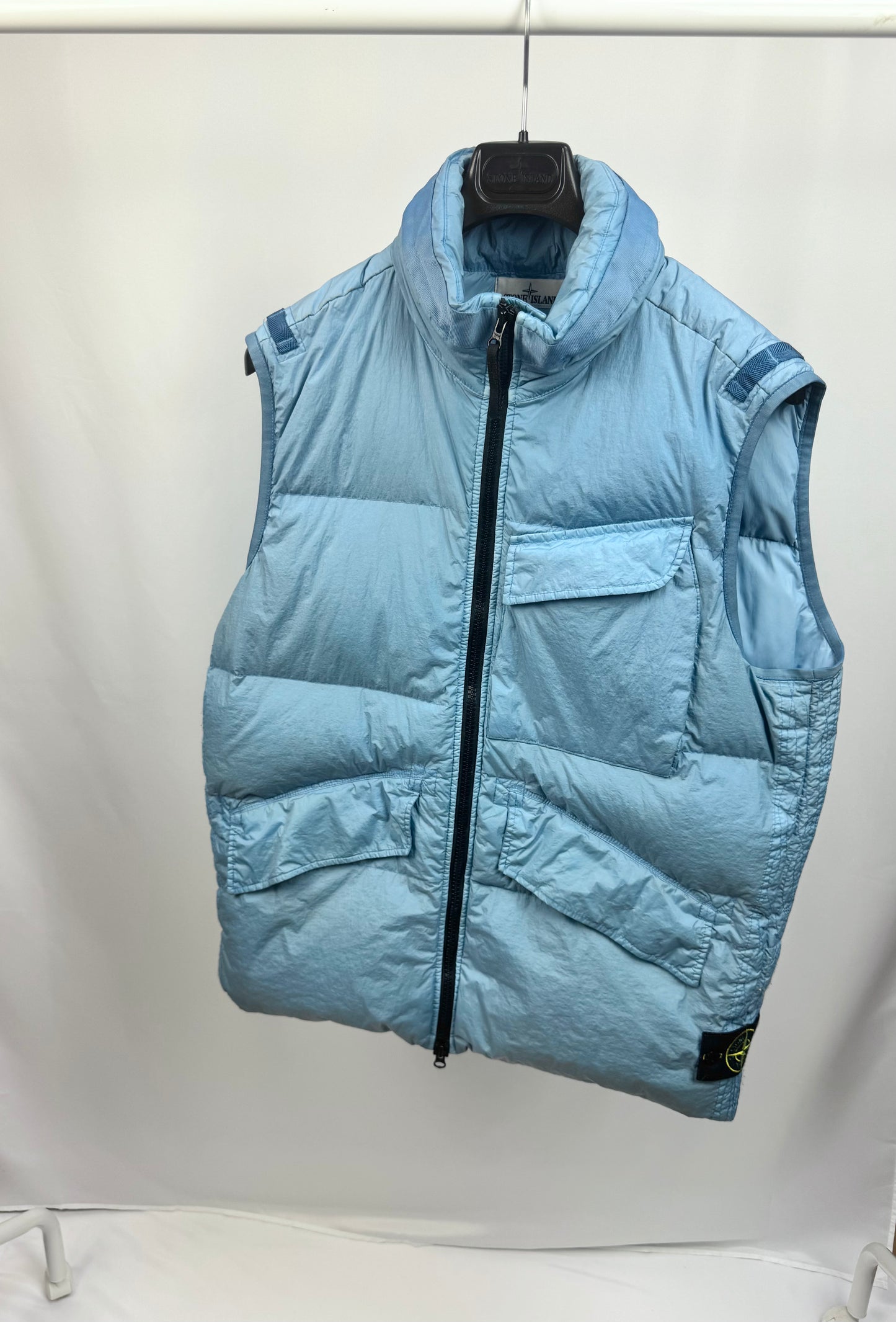 Stone Island Garment Dyed Crinkle Reps R-NY Down Gilet (Light Blue)