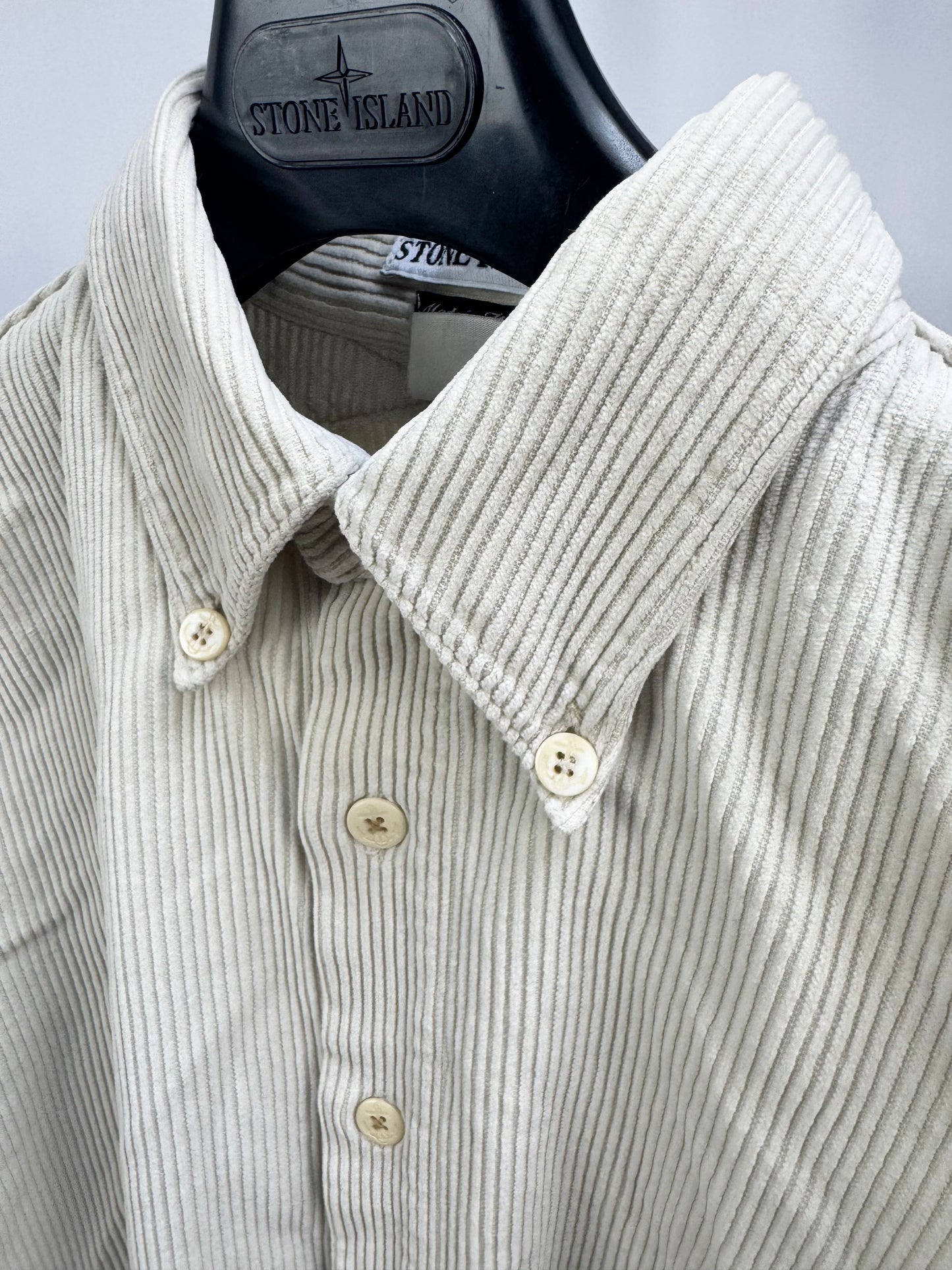 Stone Island Corduroy Button Up (Off White)