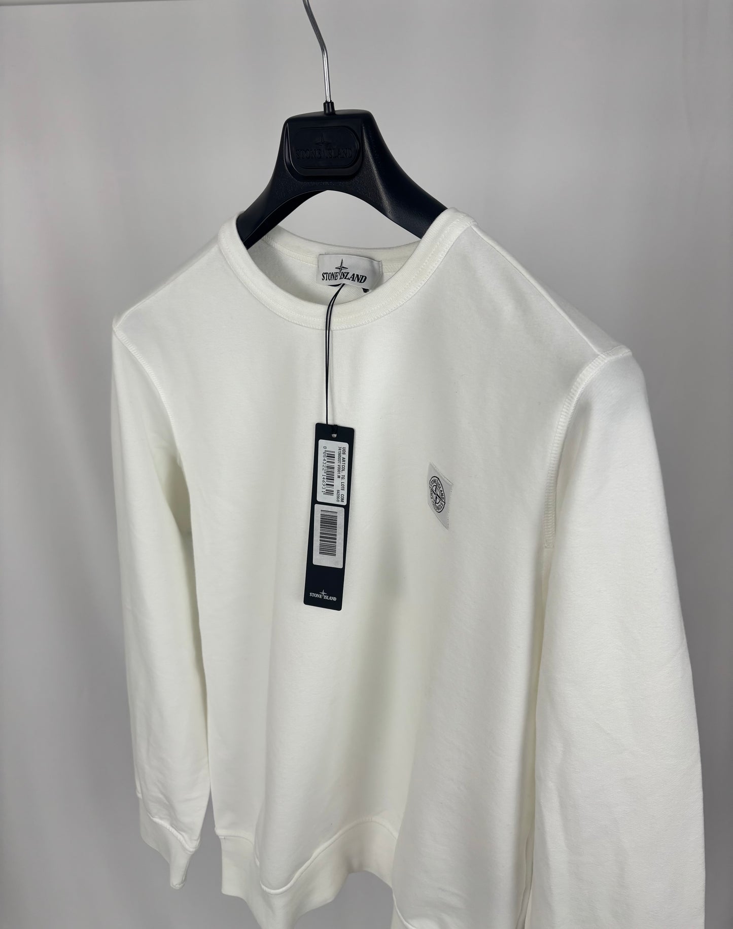 Stone Island Logo Patch Sweatshirt (White)