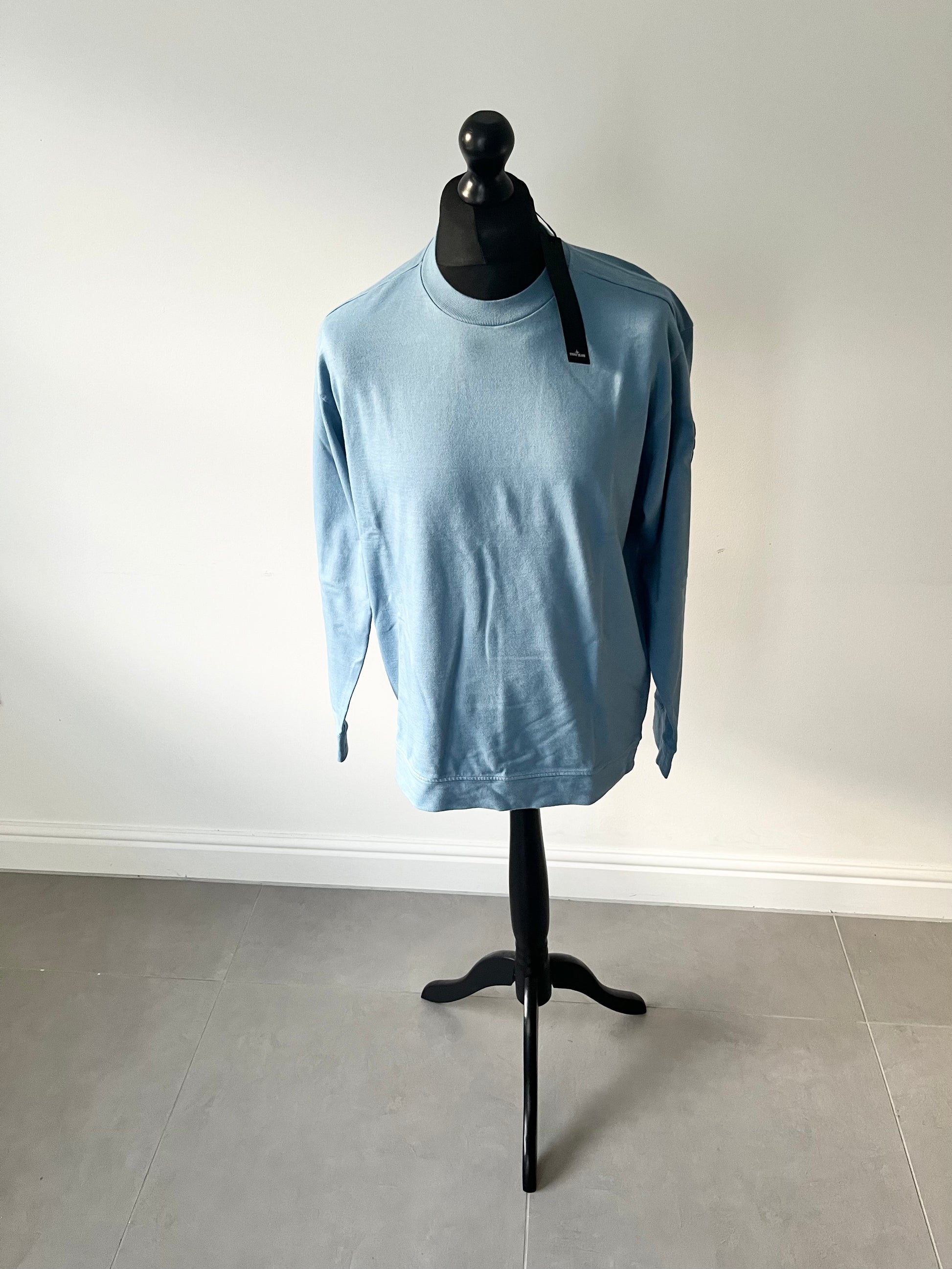 Stone Island Lightweight Crew Sweatshirt Powder Blue CasualCentral