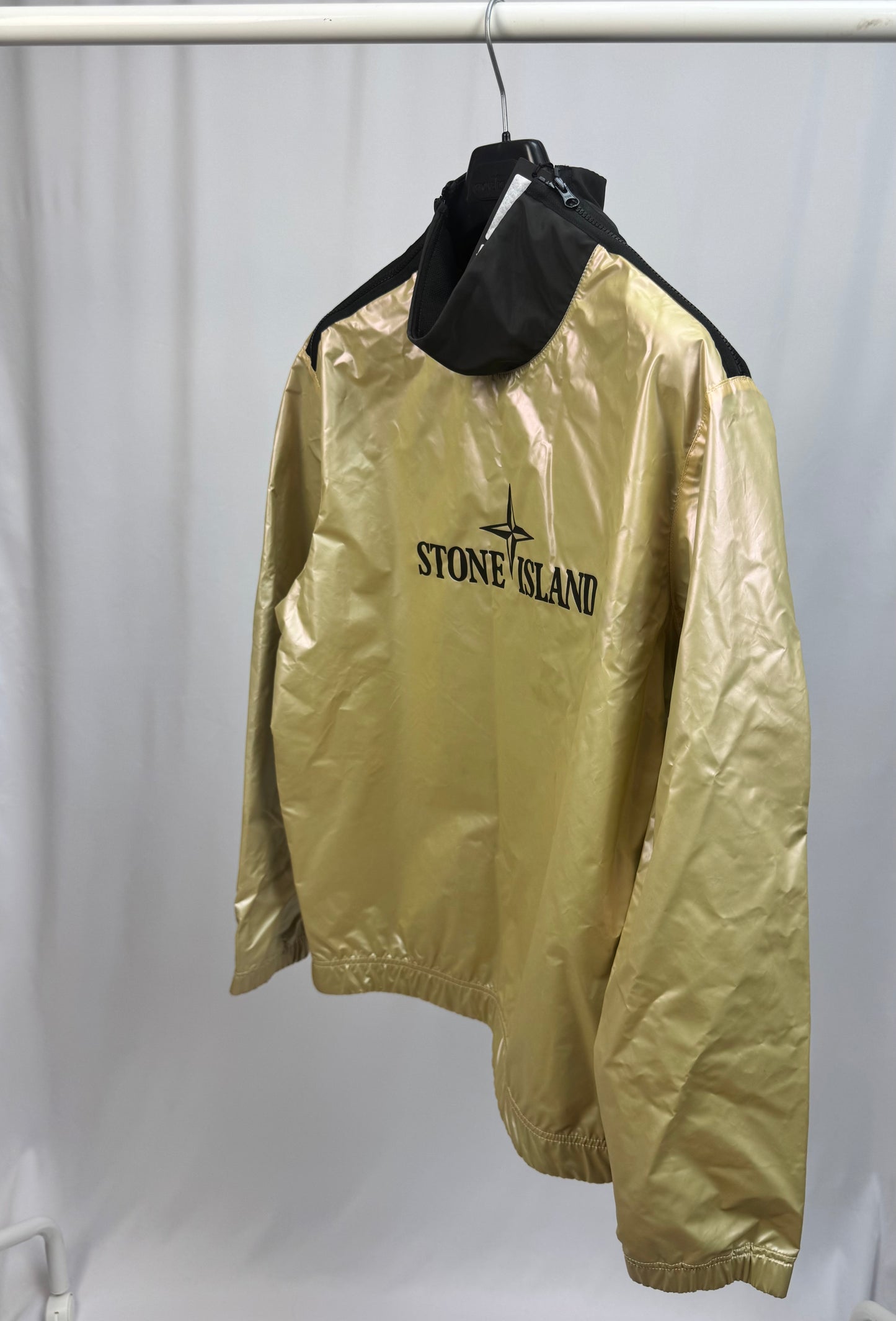 Stone Island Iridescent Logo Print Sweathshirt (Gold)