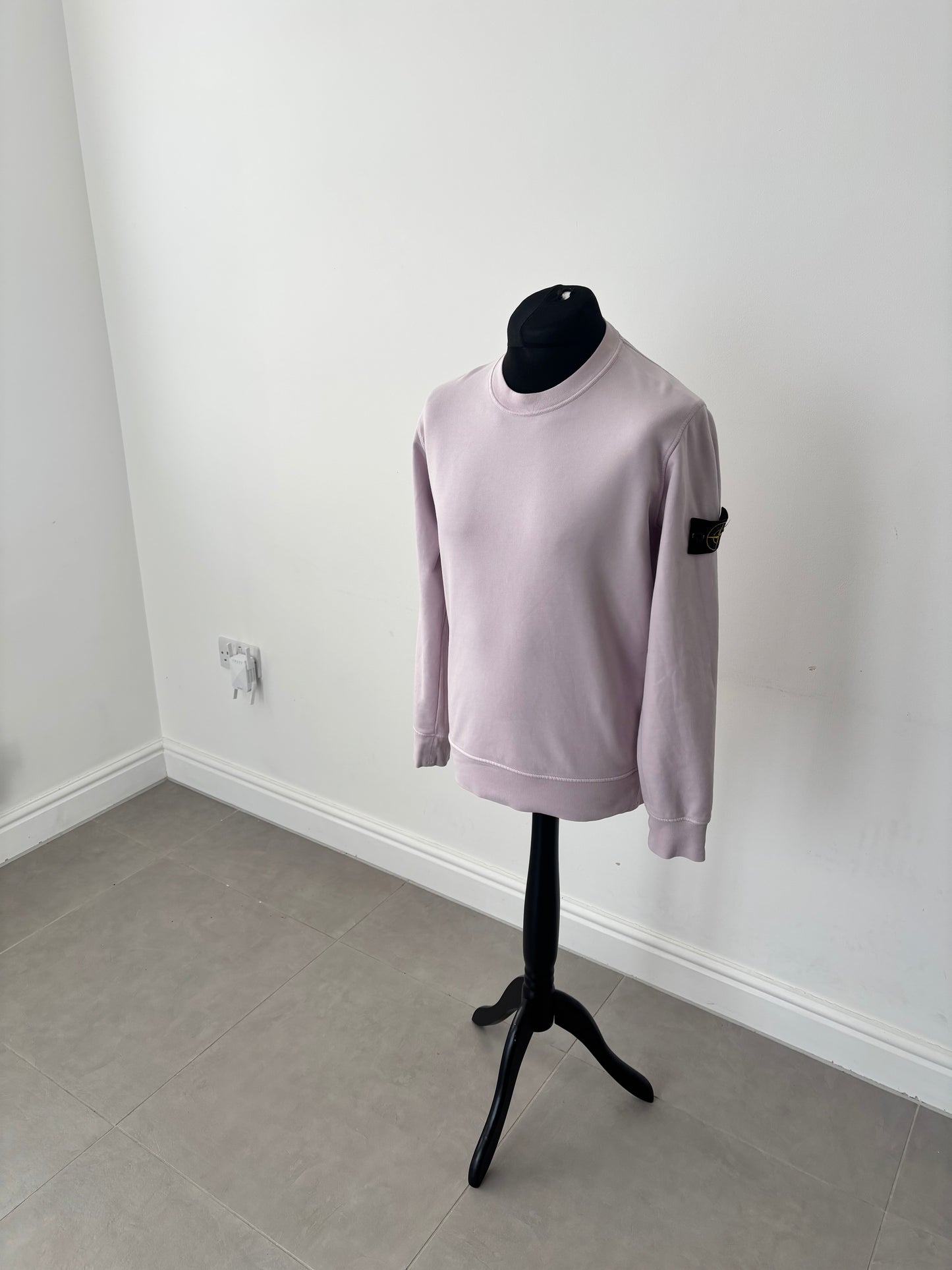 Stone Island Garment Dyed Crew Neck Sweatshirt (Lilac)