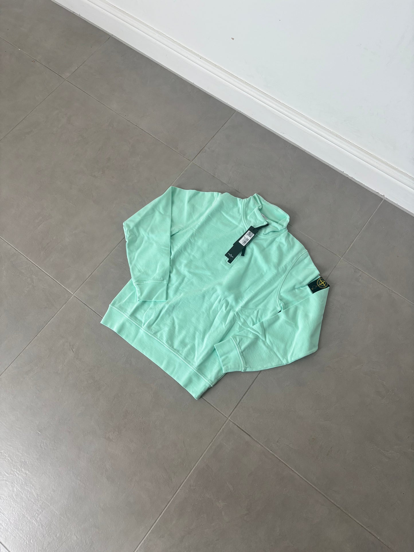 Stone Island Half Zip Sweatshirt (Aqua)
