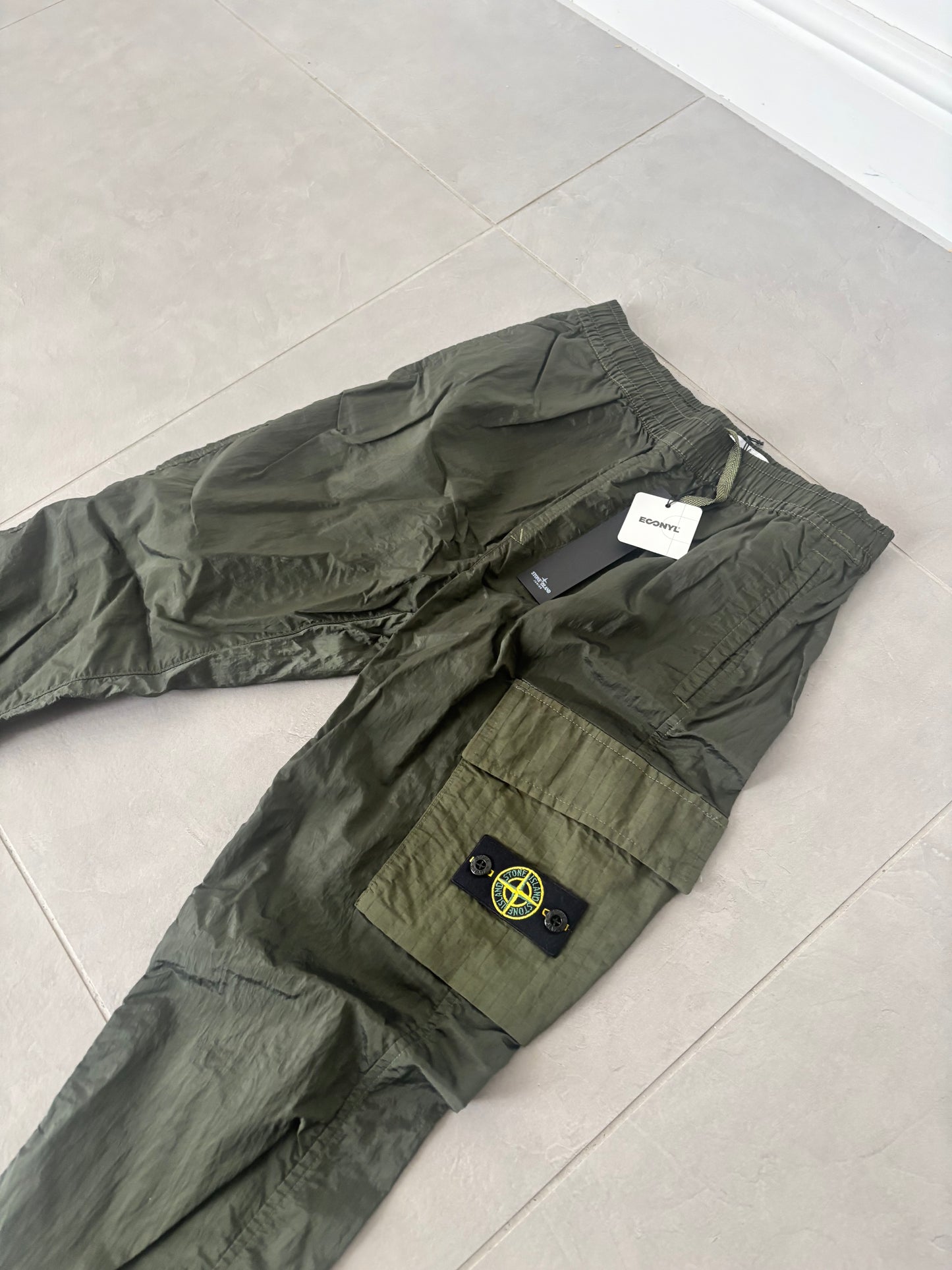 Stone Island Junior Econyl Pants (Green)