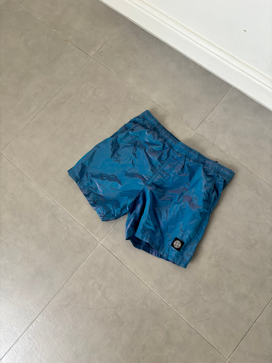 Stone Island Nylon Metal Weft Swimming Shorts (Blue/Red)