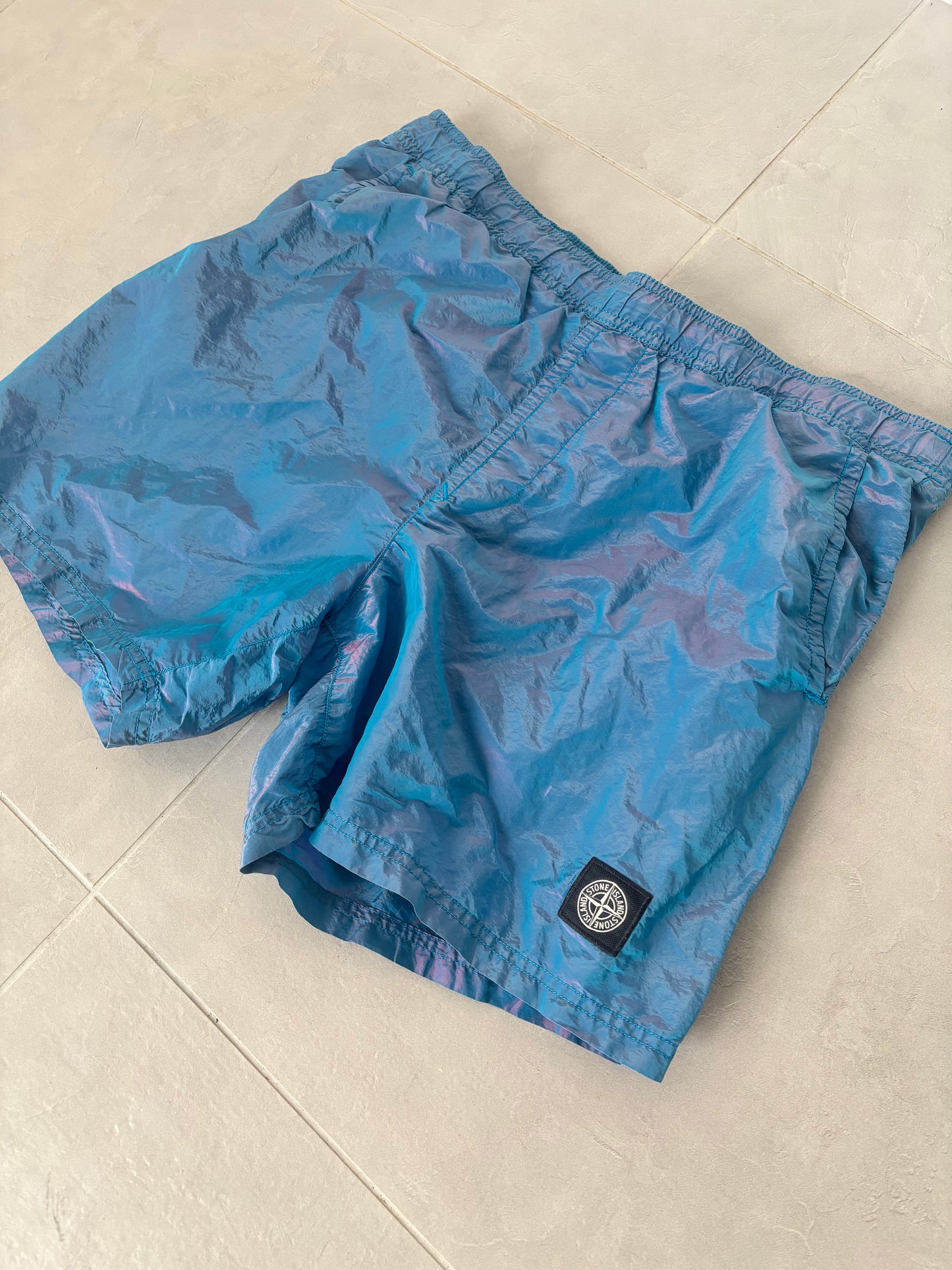 Stone Island Nylon Metal Weft Swimming Shorts (Blue/Red)