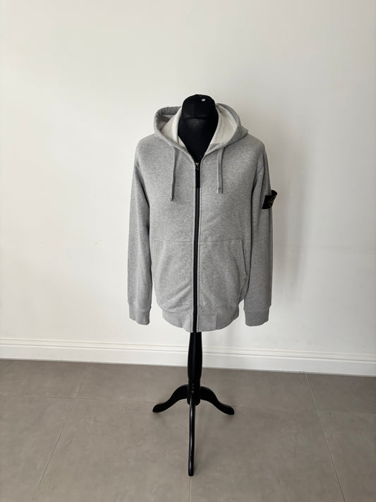 Stone Island Zip Up Hoodie (Grey)