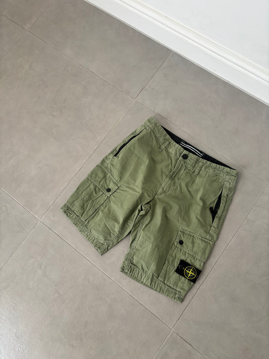 Stone Island Bermuda Cotton Cargo Shorts (Sage)