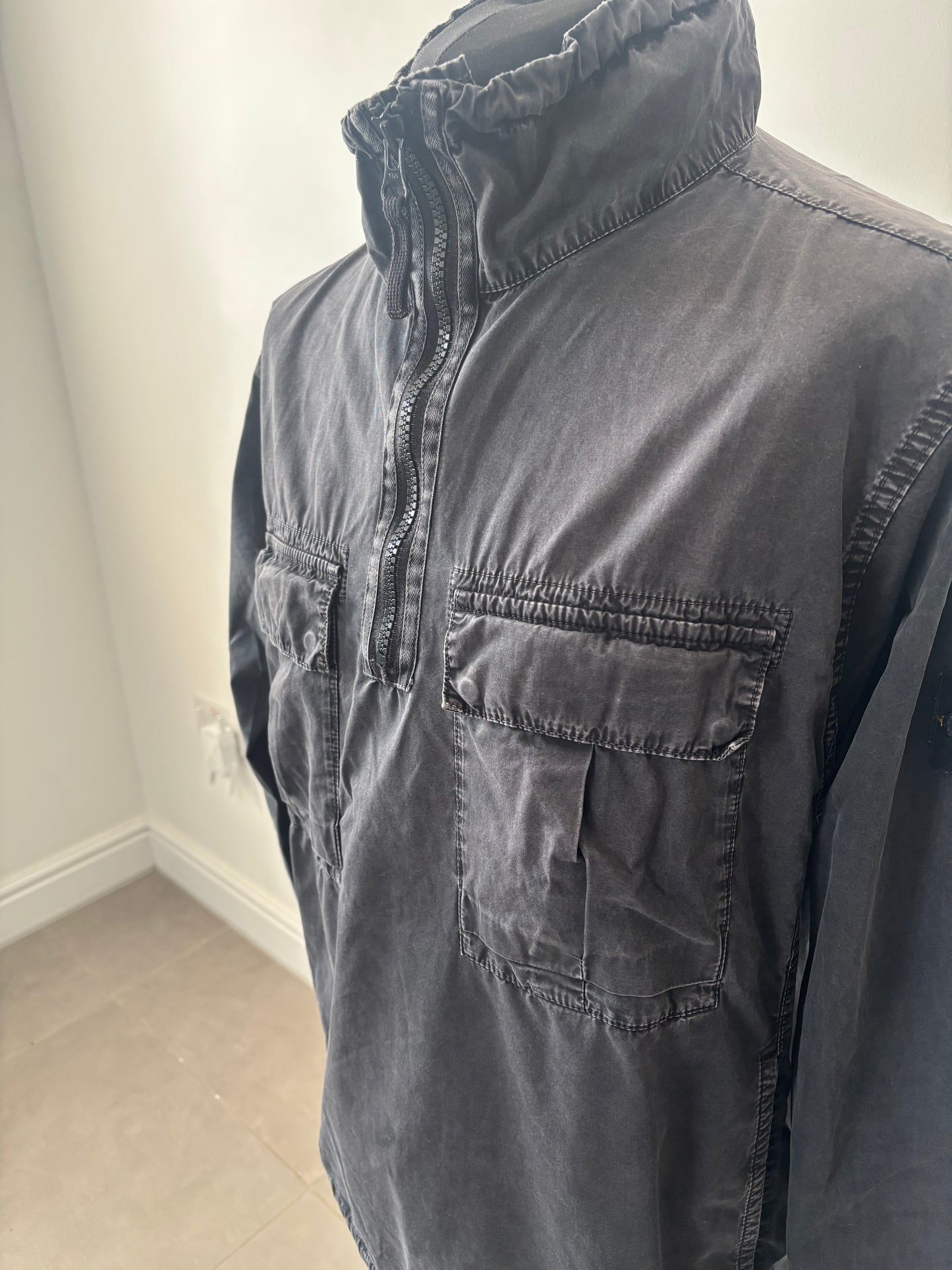 Stone Island Half Zip Smock (Black)