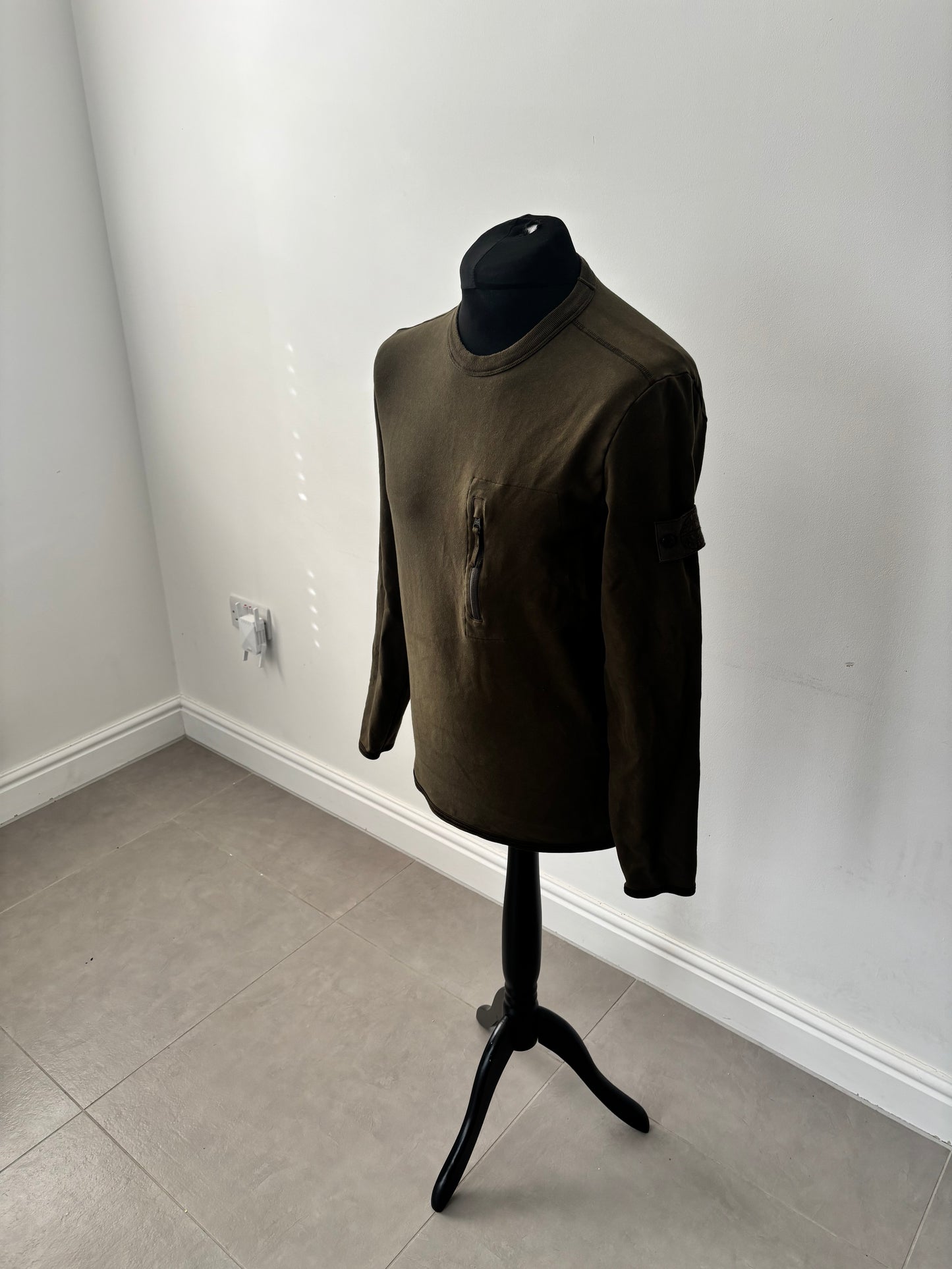 Stone Island Ghost Sweatshirt W/ Chest Pocket (Olive)