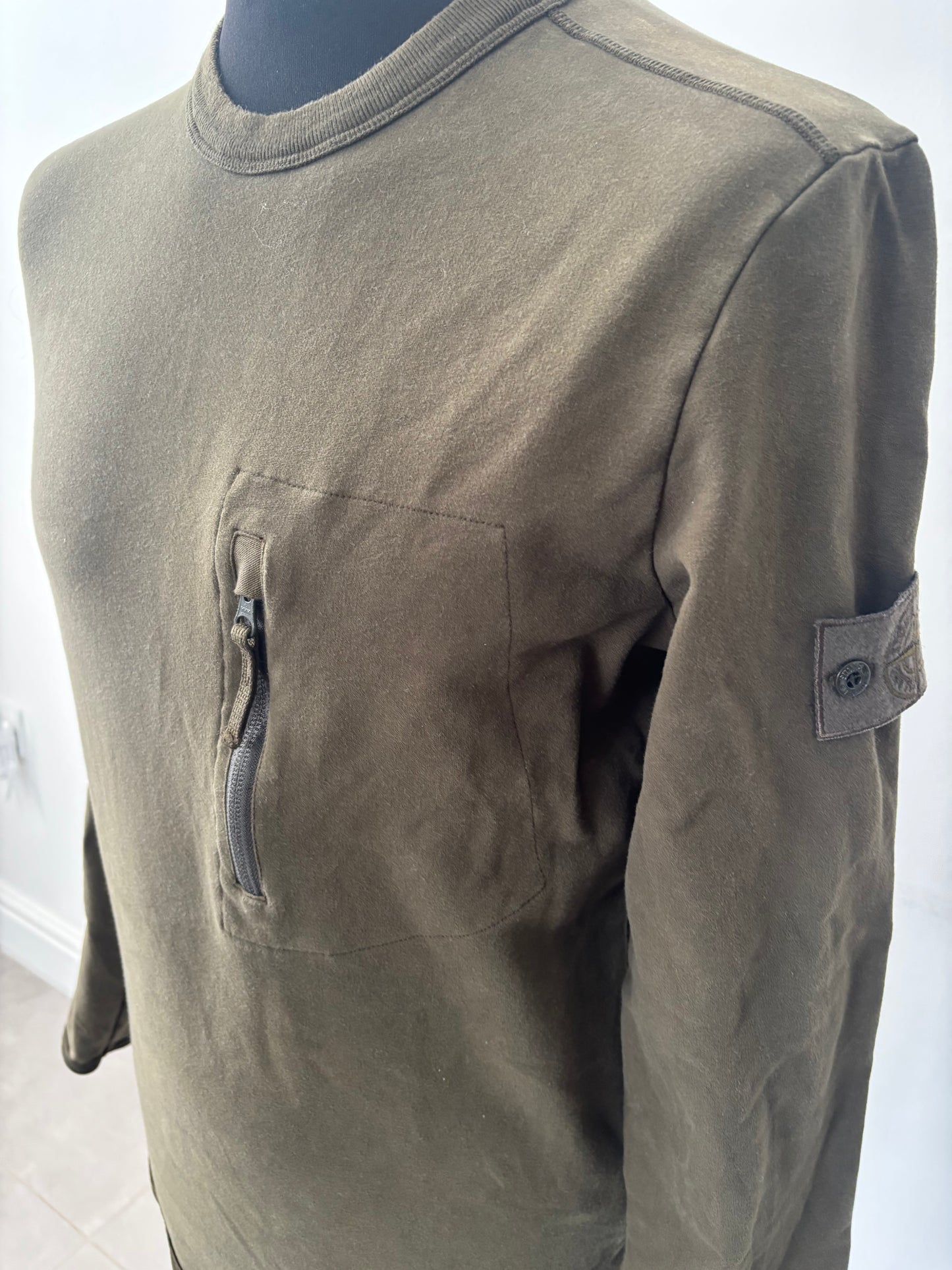 Stone Island Ghost Sweatshirt W/ Chest Pocket (Olive)