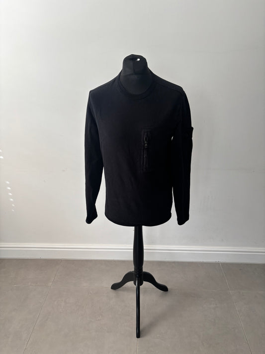 Stone Island Ghost Sweatshirt W/ Chest Pocket (Black)