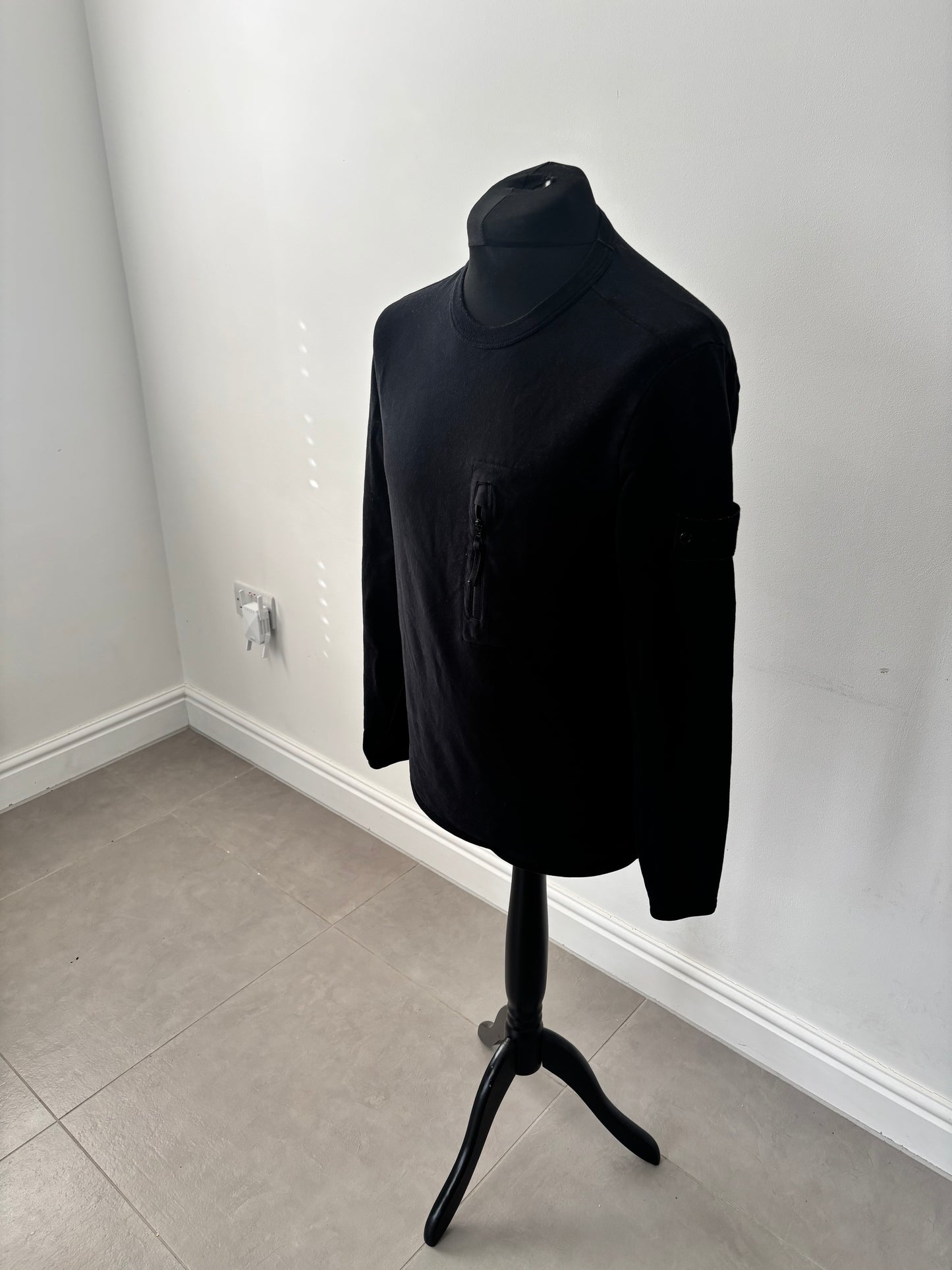 Stone Island Ghost Sweatshirt W/ Chest Pocket (Black)