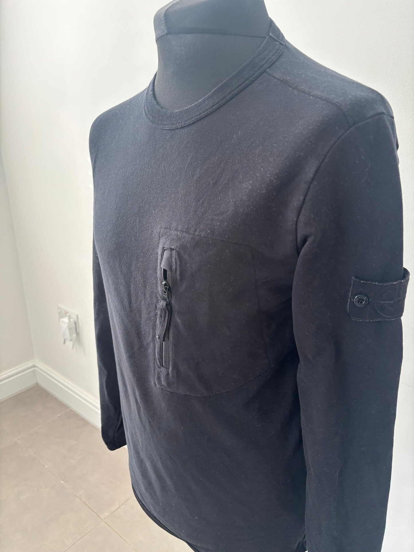 Stone Island Ghost Sweatshirt W/ Chest Pocket (Black)