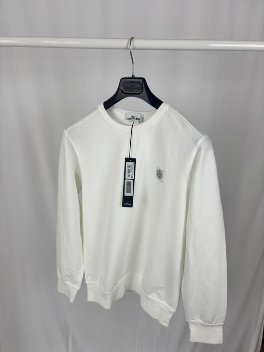 Stone Island Logo Patch Sweatshirt (White)