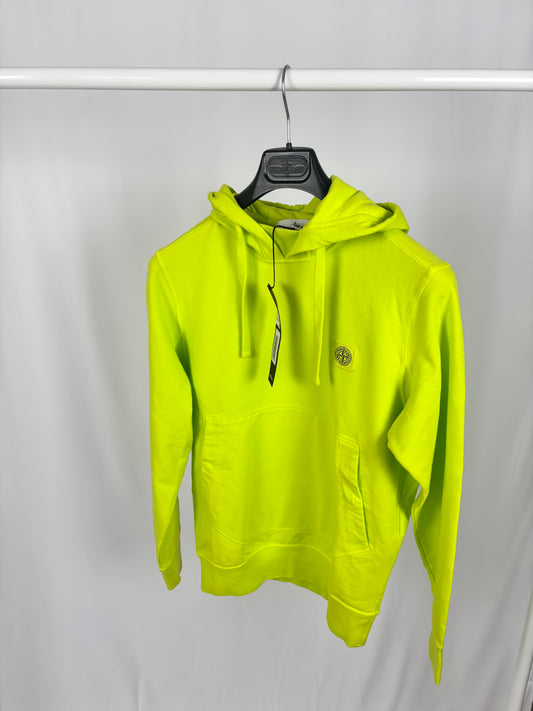 Stone Island Logo Patch Hoodie (Lime Green)