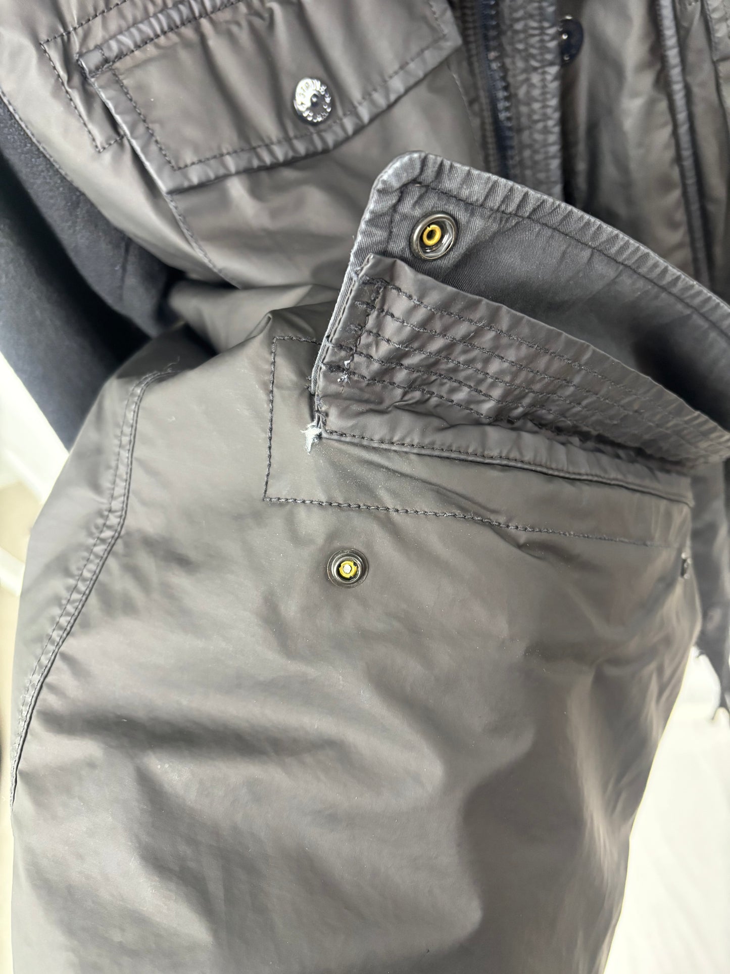 Stone Island Panno Tinto In Capo Più Mussola Gommato (Navy)