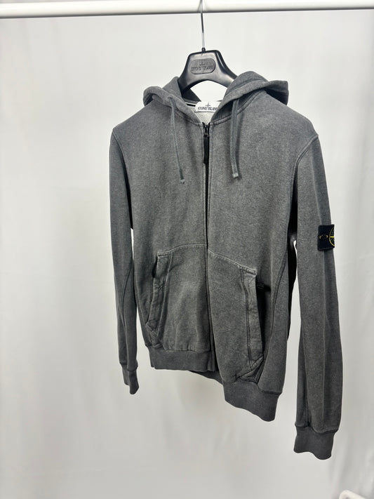 Stone Island Zip Up Hoodie (Dark Grey)